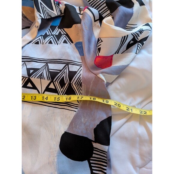 NIC + ZOE Blouse Women's S Jigsaw Bold Geo Abstract Art To Wear Button-Up Shirt - Picture 13 of 14